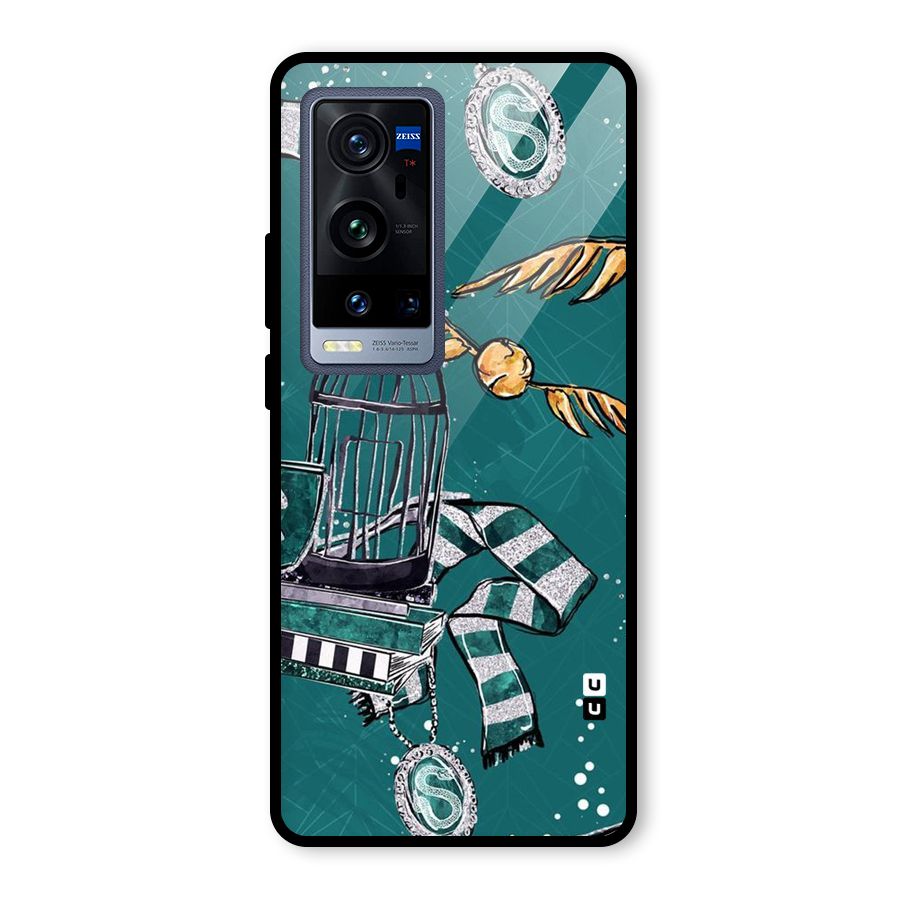 Green Scarf Glass Back Case for Vivo X60 Pro Plus