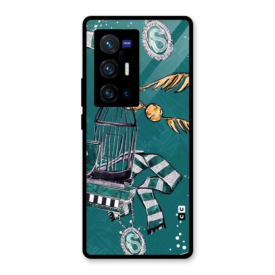 Green Scarf Glass Back Case for Vivo X70 Pro Plus