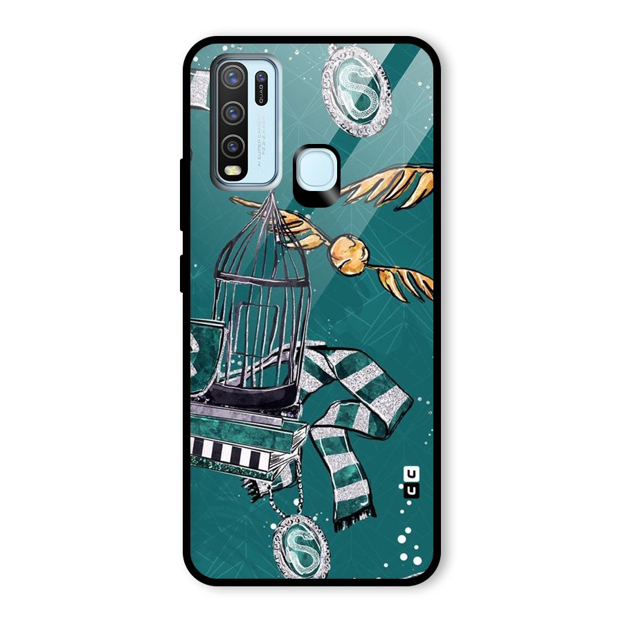 Green Scarf Glass Back Case for Vivo Y30
