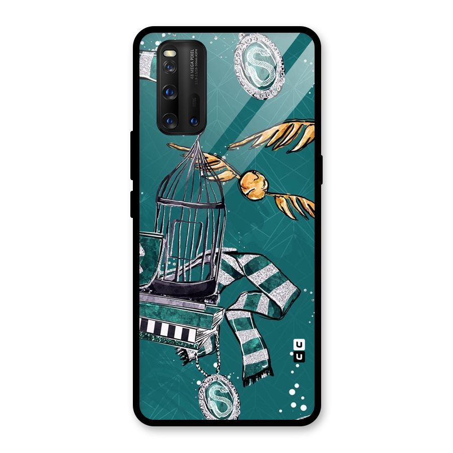 Green Scarf Glass Back Case for Vivo iQOO 3