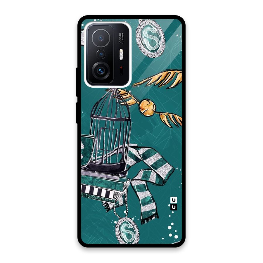 Green Scarf Glass Back Case for Xiaomi 11T Pro