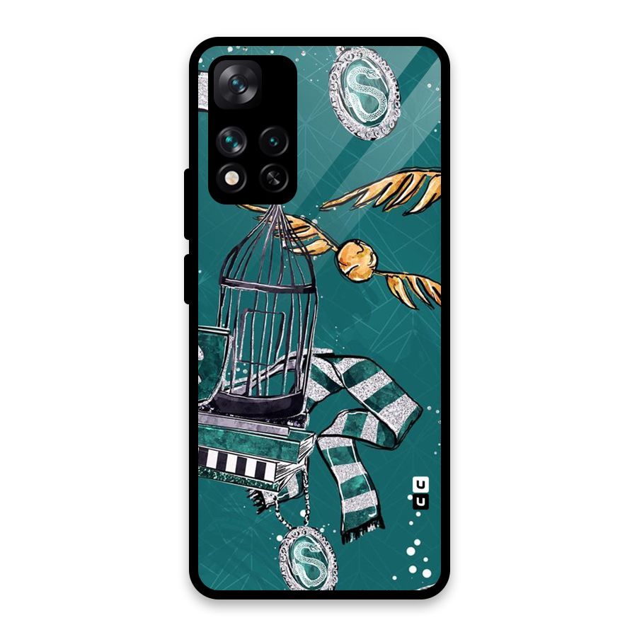 Green Scarf Glass Back Case for Xiaomi 11i HyperCharge 5G