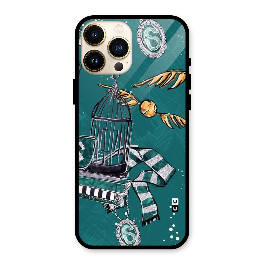 Green Scarf Glass Back Case for iPhone 13 Pro Max