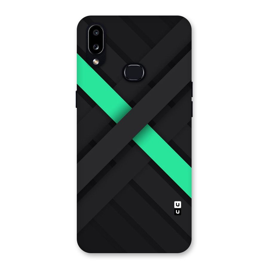 Green Stripe Diagonal Back Case for Galaxy A10s