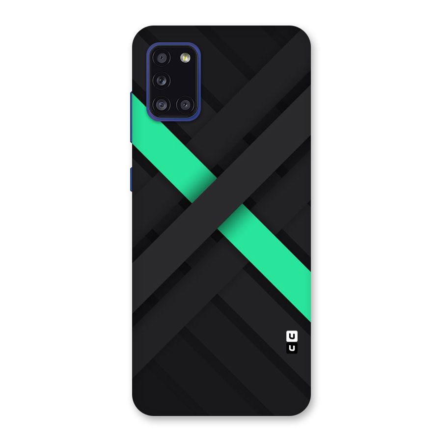 Green Stripe Diagonal Back Case for Galaxy A31