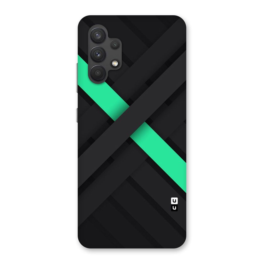 Green Stripe Diagonal Back Case for Galaxy A32