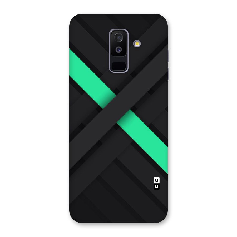 Green Stripe Diagonal Back Case for Galaxy A6 Plus