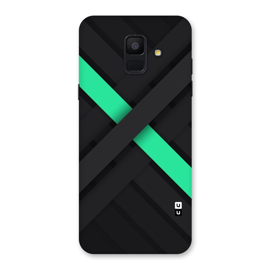 Green Stripe Diagonal Back Case for Galaxy A6 (2018)