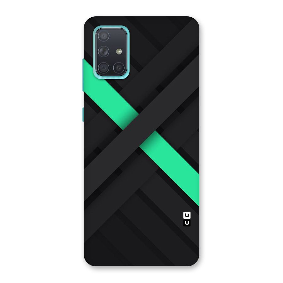 Green Stripe Diagonal Back Case for Galaxy A71