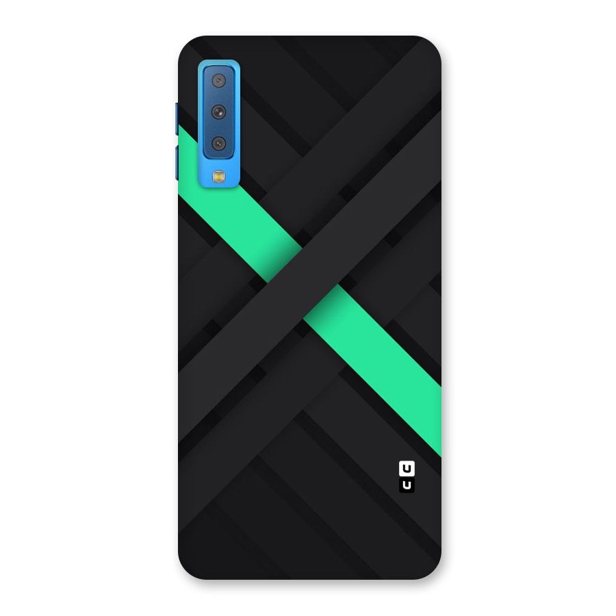 Green Stripe Diagonal Back Case for Galaxy A7 (2018)