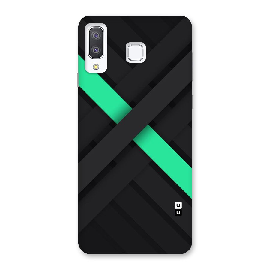 Green Stripe Diagonal Back Case for Galaxy A8 Star