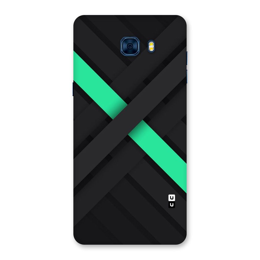 Green Stripe Diagonal Back Case for Galaxy C7 Pro