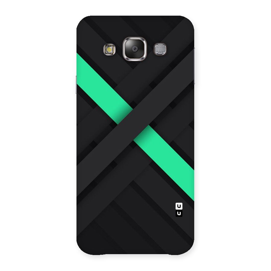 Green Stripe Diagonal Back Case for Galaxy E7