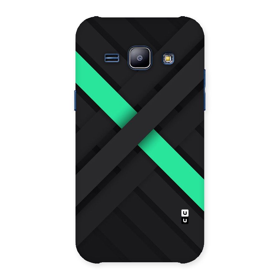 Green Stripe Diagonal Back Case for Galaxy J1