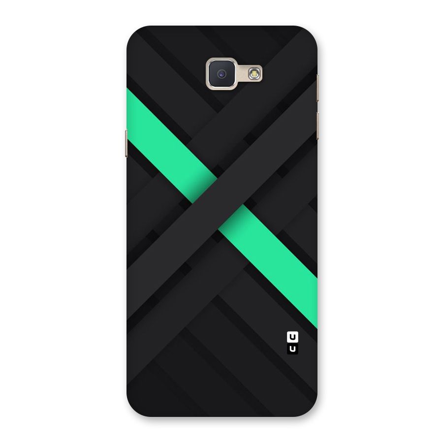 Green Stripe Diagonal Back Case for Galaxy J5 Prime