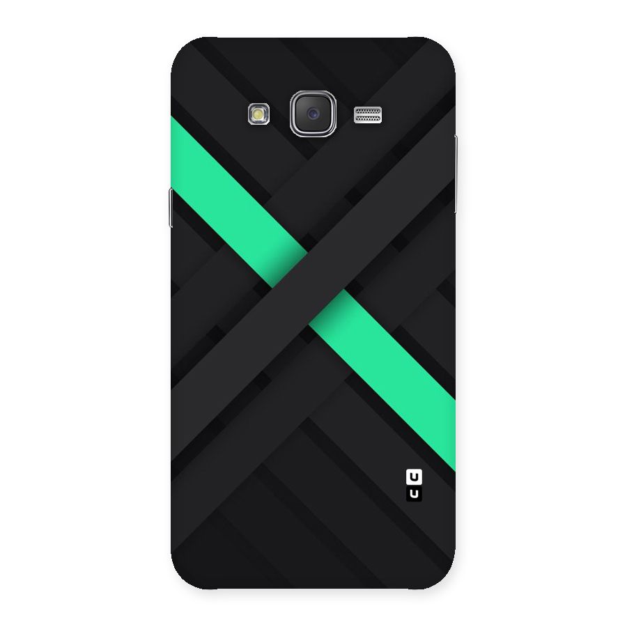 Green Stripe Diagonal Back Case for Galaxy J7