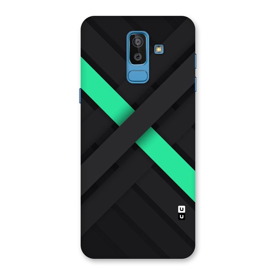 Green Stripe Diagonal Back Case for Galaxy J8