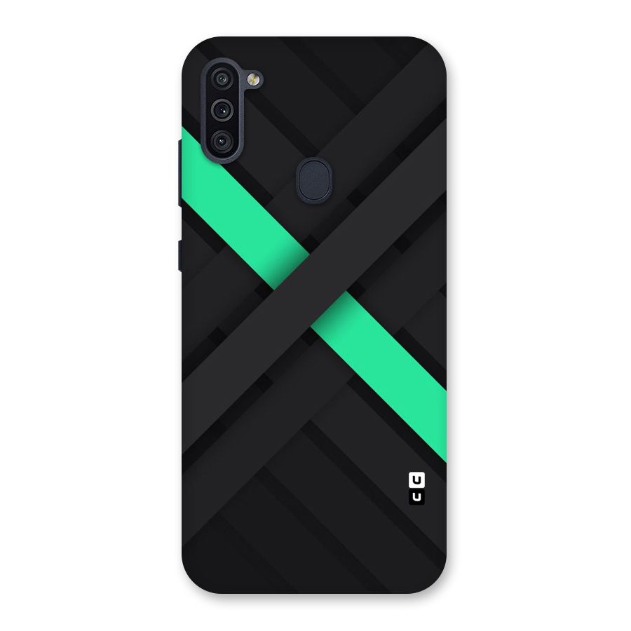 Green Stripe Diagonal Back Case for Galaxy M11