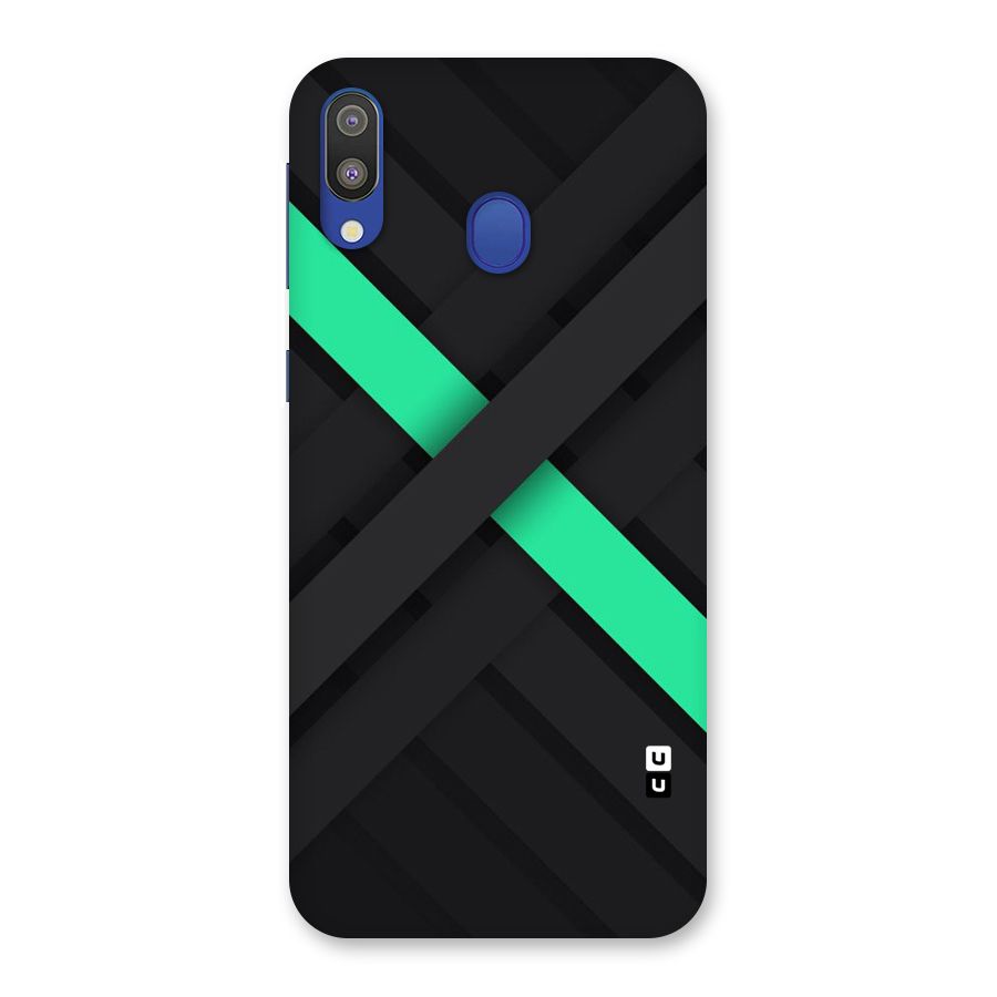 Green Stripe Diagonal Back Case for Galaxy M20