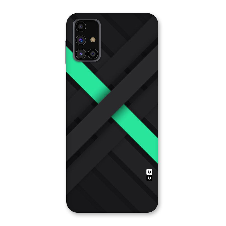 Green Stripe Diagonal Back Case for Galaxy M31s