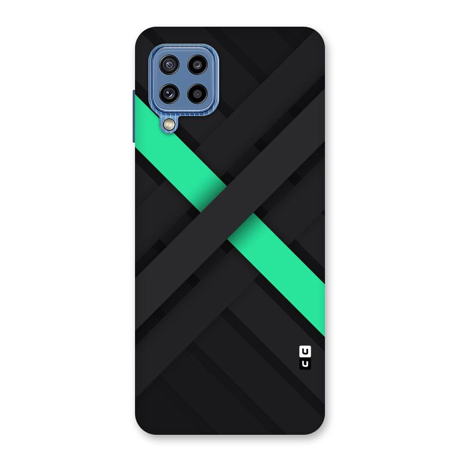 Green Stripe Diagonal Back Case for Galaxy M32