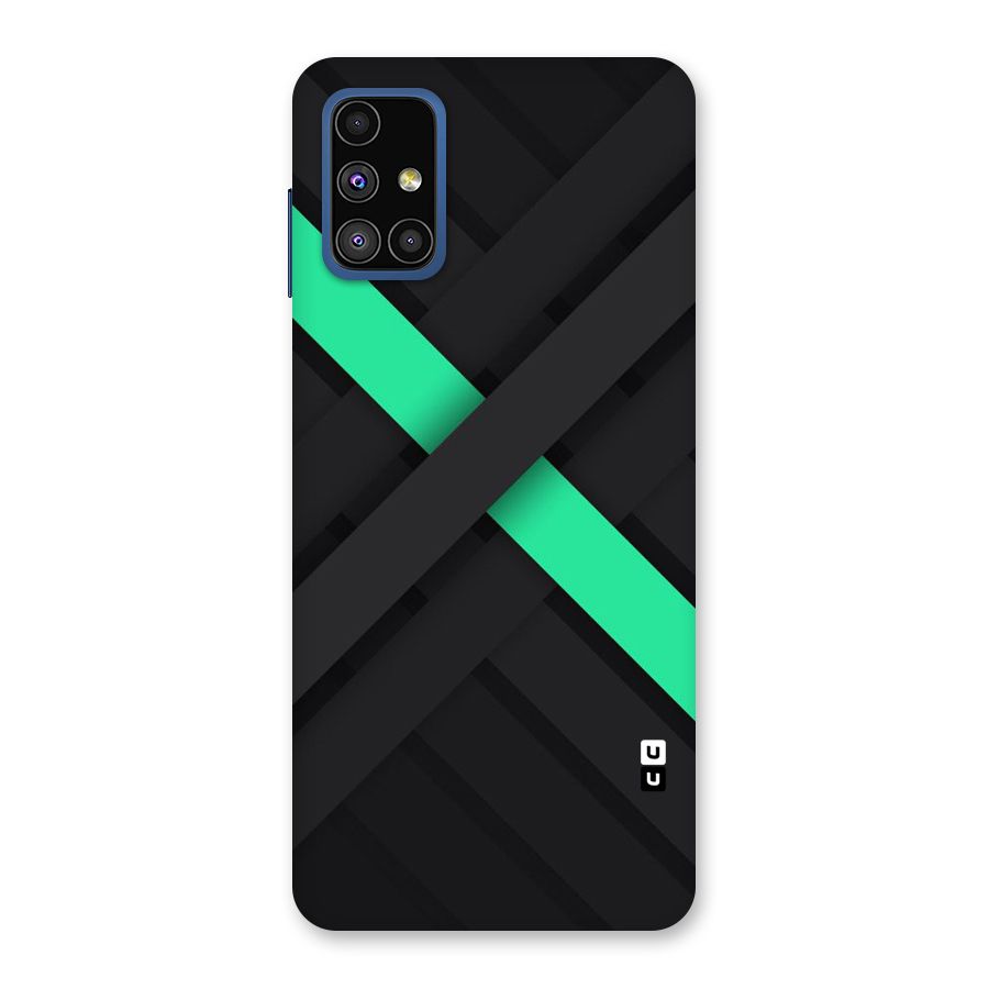 Green Stripe Diagonal Back Case for Galaxy M51