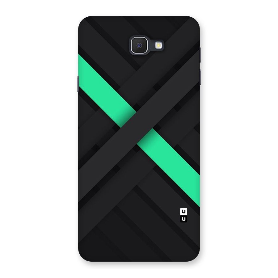 Green Stripe Diagonal Back Case for Galaxy On7 2016
