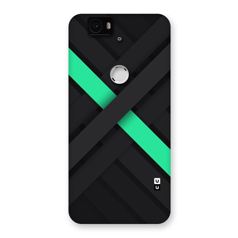 Green Stripe Diagonal Back Case for Google Nexus-6P