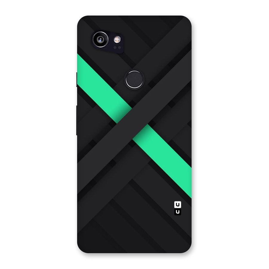 Green Stripe Diagonal Back Case for Google Pixel 2 XL