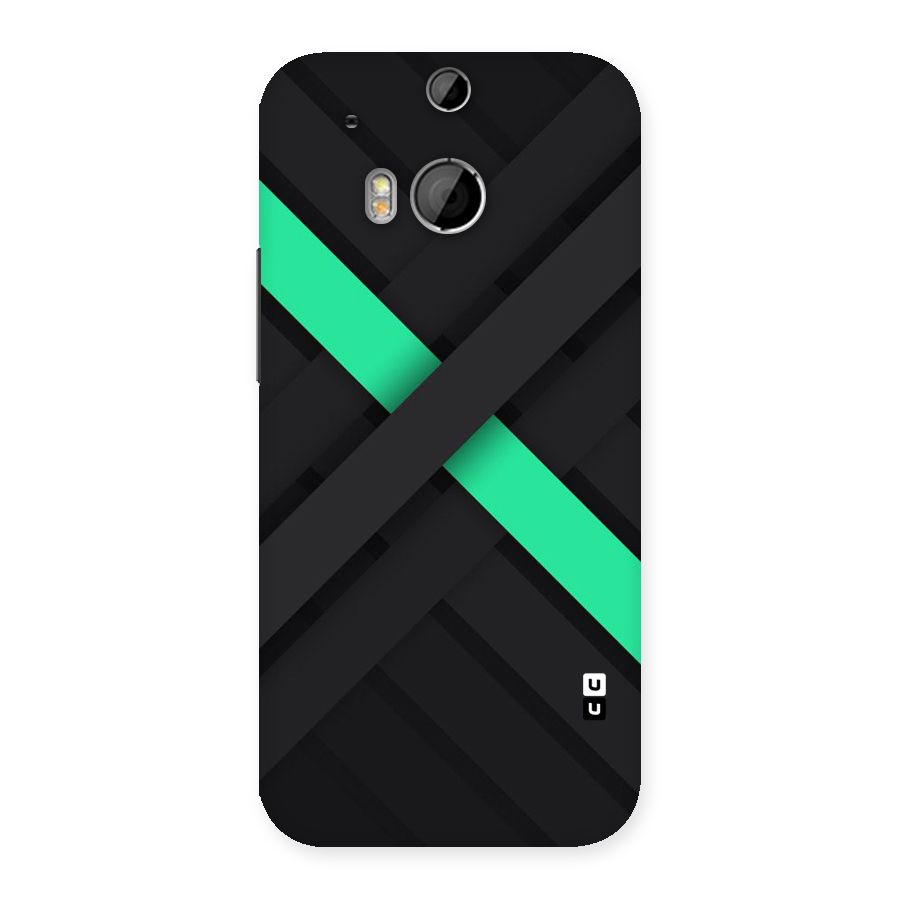Green Stripe Diagonal Back Case for HTC One M8