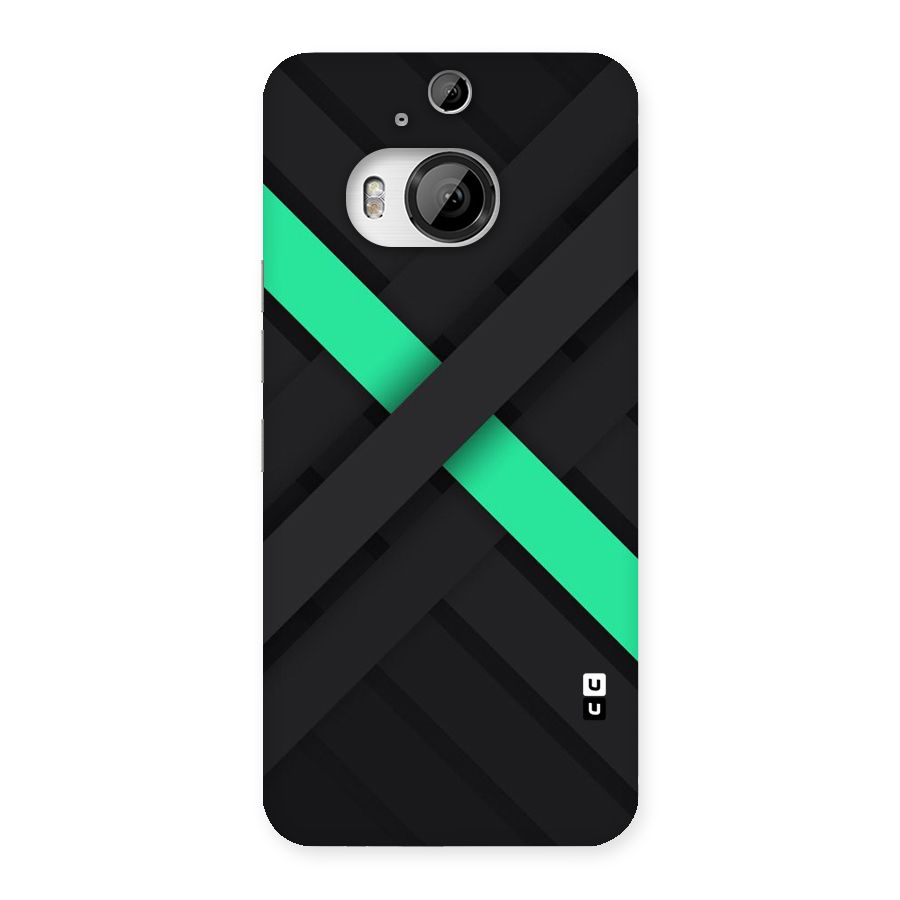 Green Stripe Diagonal Back Case for HTC One M9 Plus