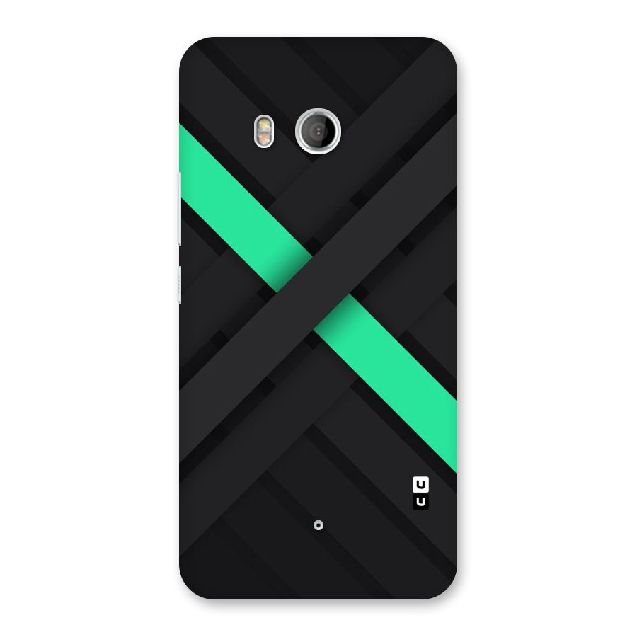 Green Stripe Diagonal Back Case for HTC U11
