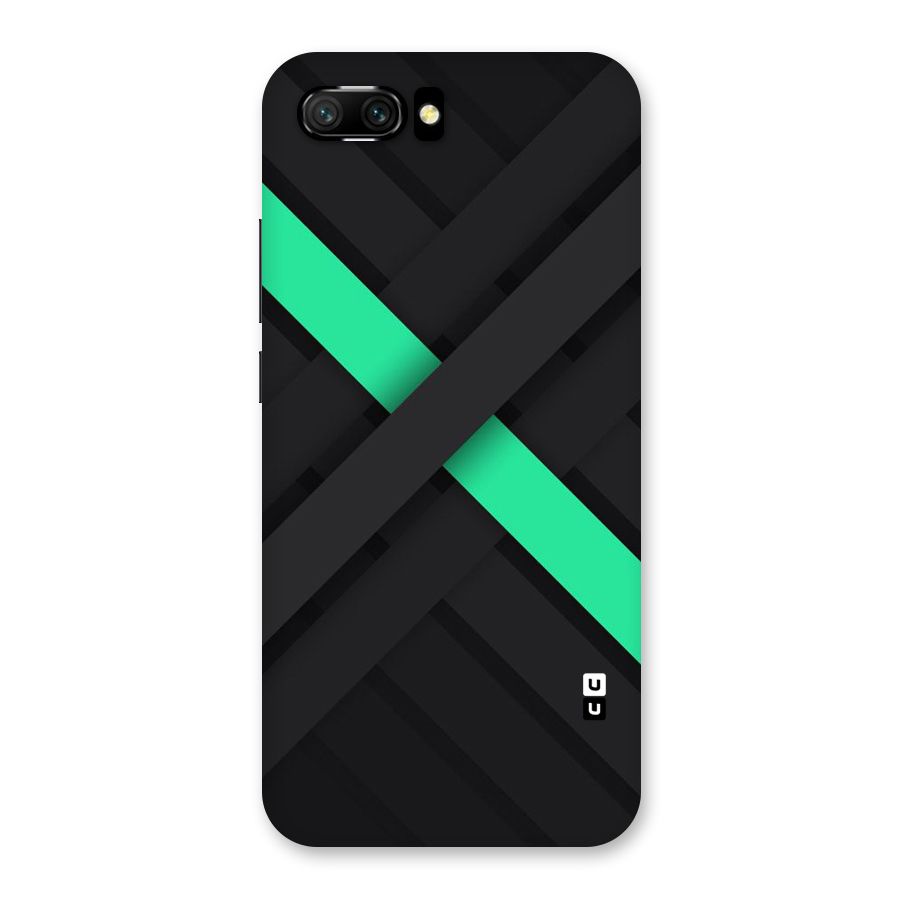 Green Stripe Diagonal Back Case for Honor 10