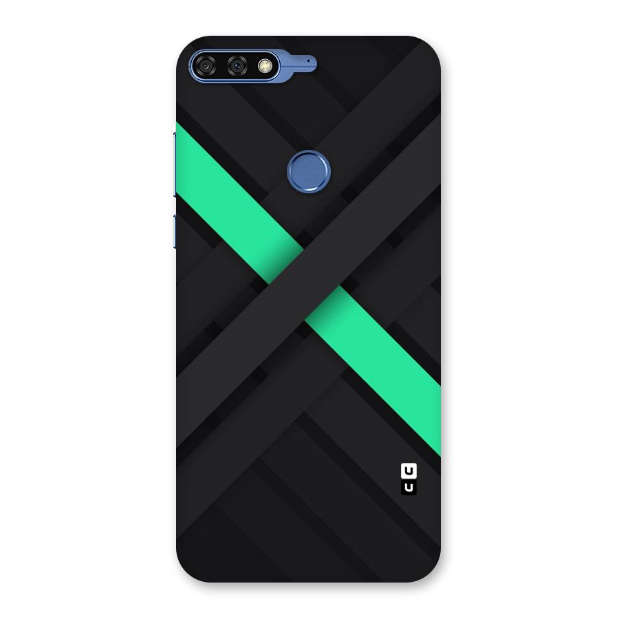 Green Stripe Diagonal Back Case for Honor 7C