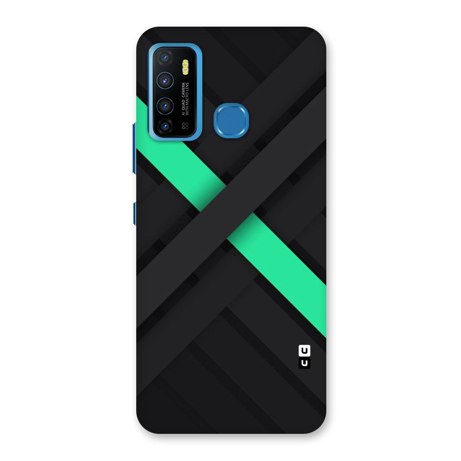 Green Stripe Diagonal Back Case for Infinix Hot 9