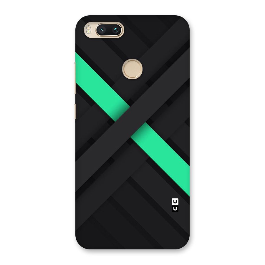Green Stripe Diagonal Back Case for Mi A1