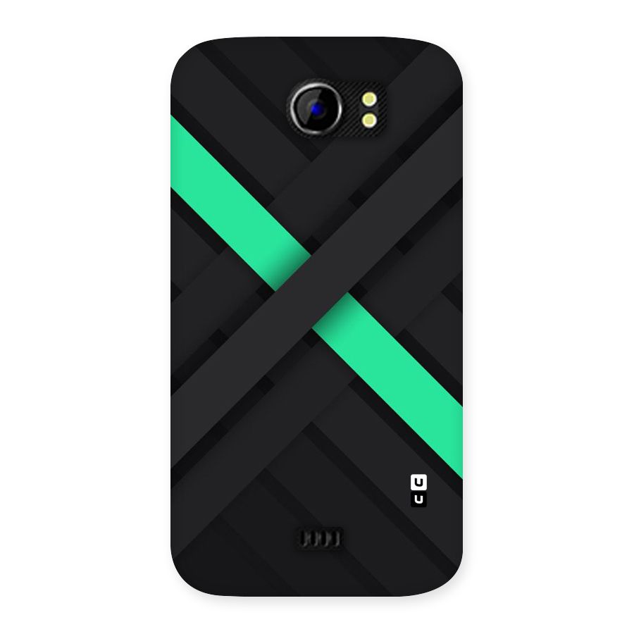 Green Stripe Diagonal Back Case for Micromax Canvas 2 A110