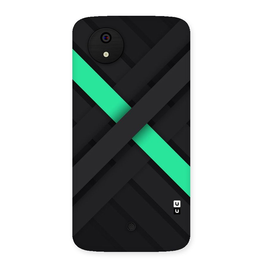 Green Stripe Diagonal Back Case for Micromax Canvas A1