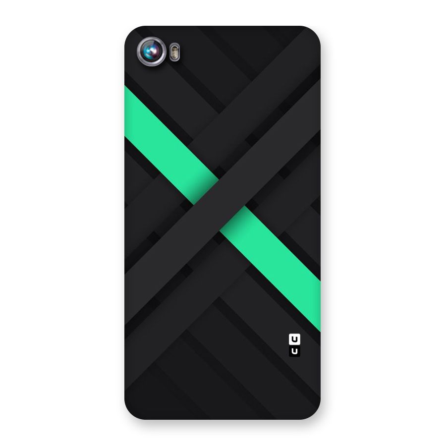 Green Stripe Diagonal Back Case for Micromax Canvas Fire 4 A107