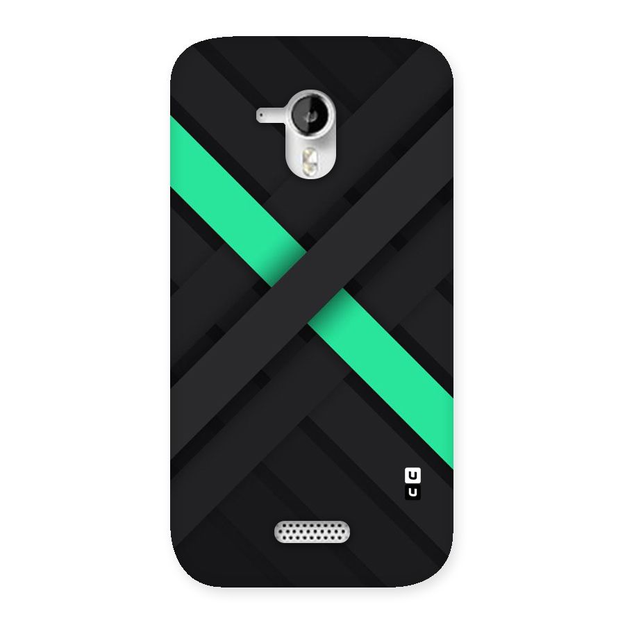 Green Stripe Diagonal Back Case for Micromax Canvas HD A116