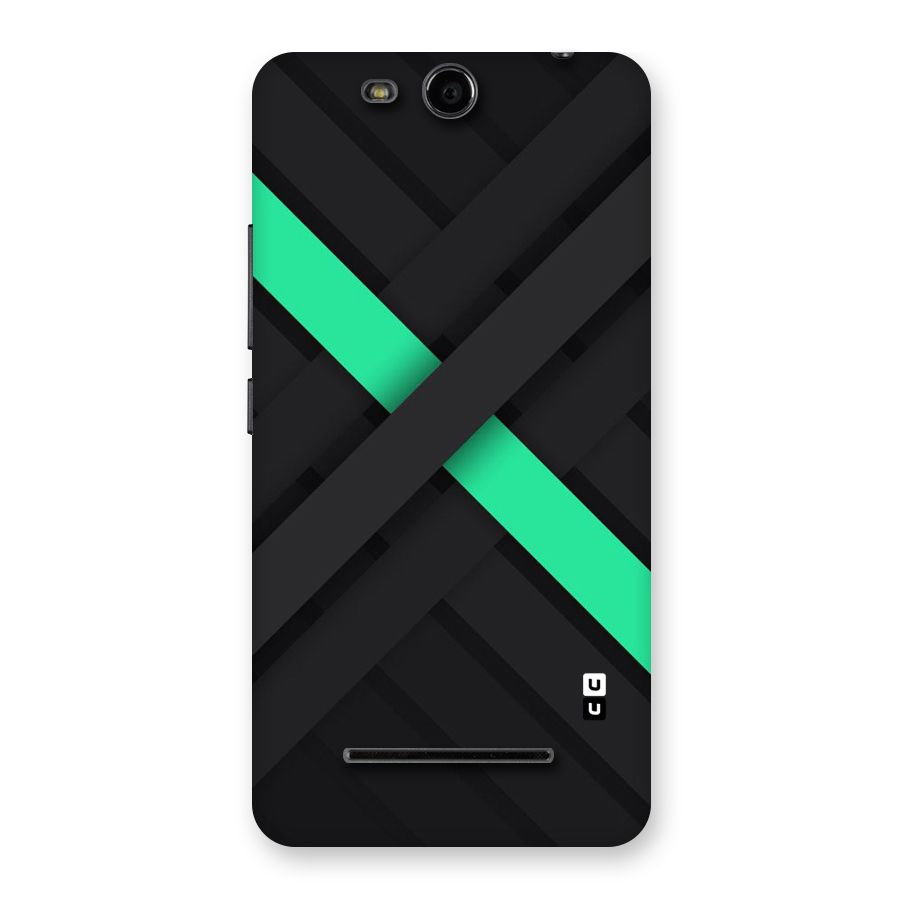 Green Stripe Diagonal Back Case for Micromax Canvas Juice 3 Q392