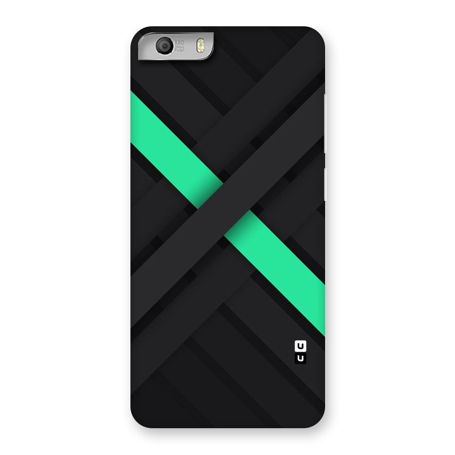 Green Stripe Diagonal Back Case for Micromax Canvas Knight 2