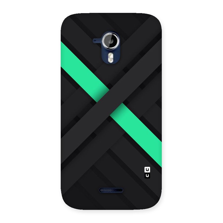 Green Stripe Diagonal Back Case for Micromax Canvas Magnus A117