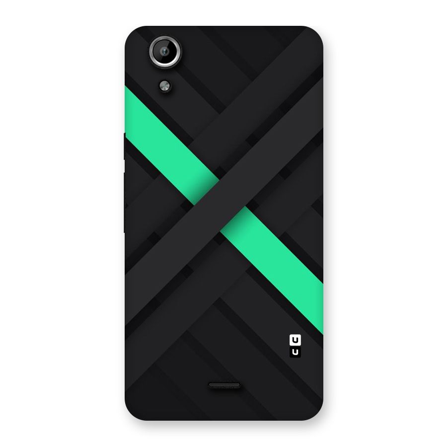 Green Stripe Diagonal Back Case for Micromax Canvas Selfie Lens Q345