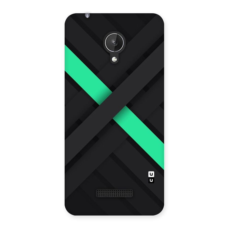 Green Stripe Diagonal Back Case for Micromax Canvas Spark Q380