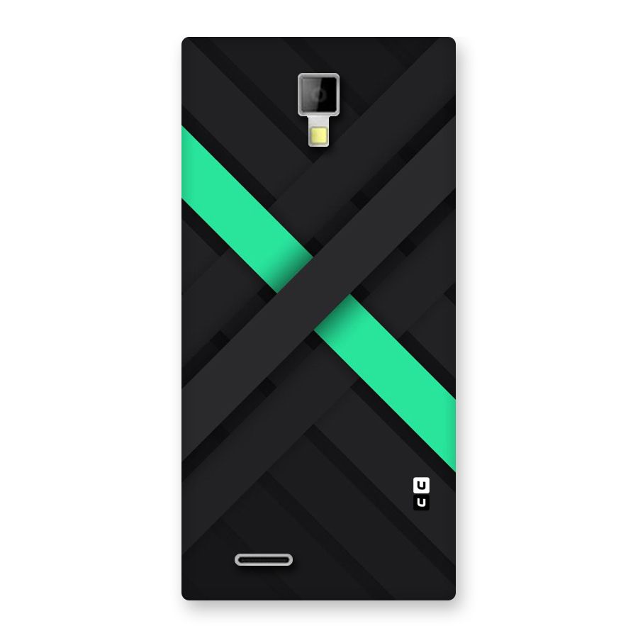 Green Stripe Diagonal Back Case for Micromax Canvas Xpress A99