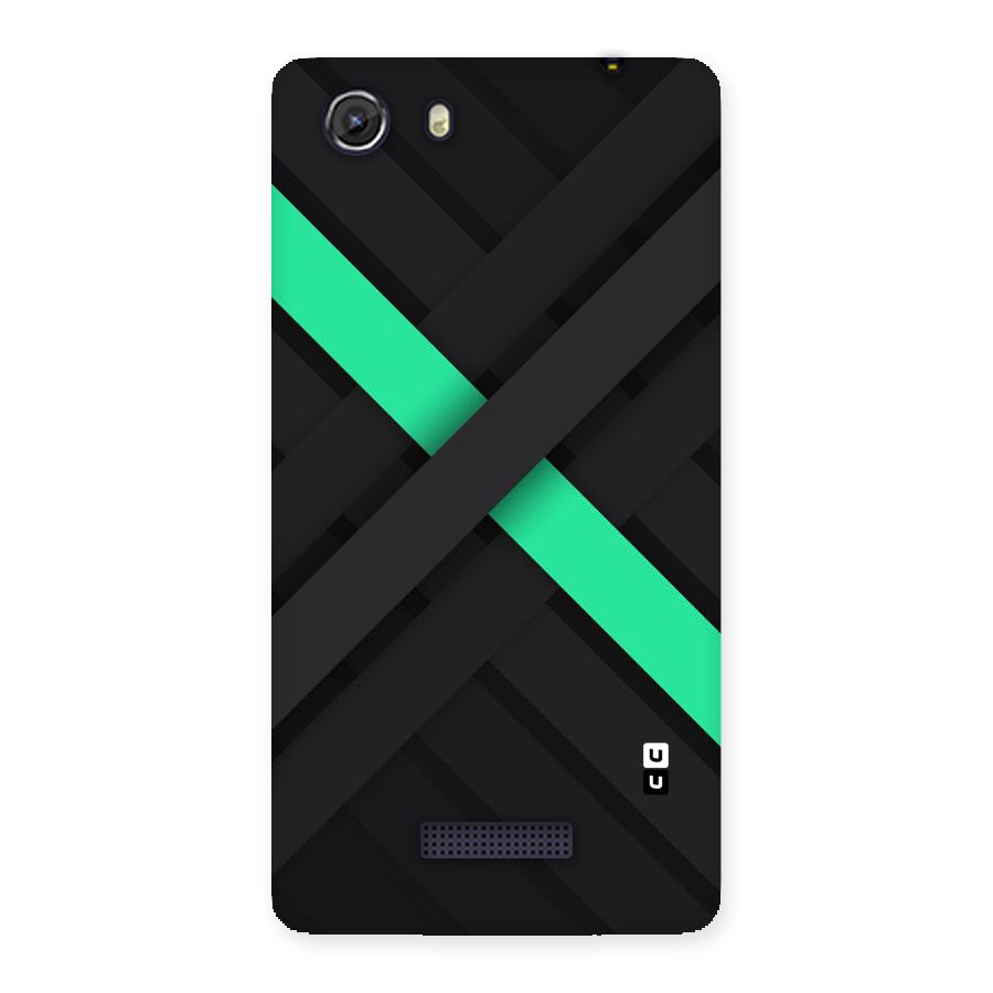 Green Stripe Diagonal Back Case for Micromax Unite 3