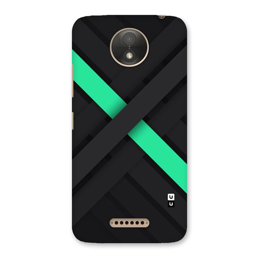 Green Stripe Diagonal Back Case for Moto C Plus