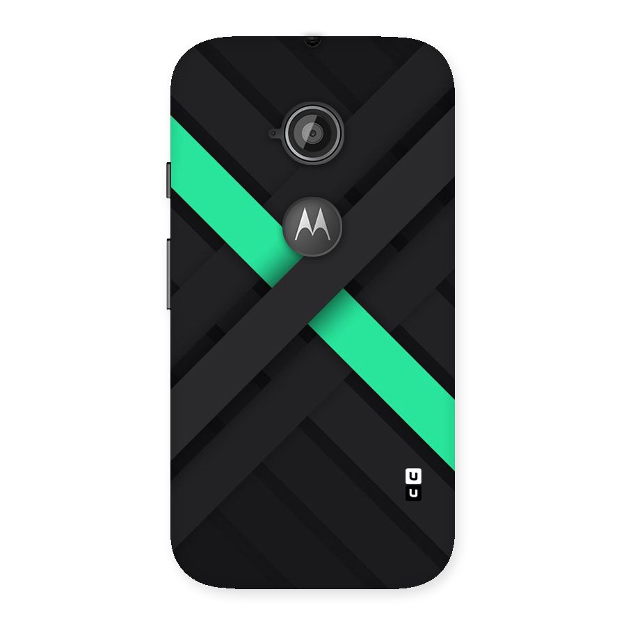 Green Stripe Diagonal Back Case for Moto E 2nd Gen