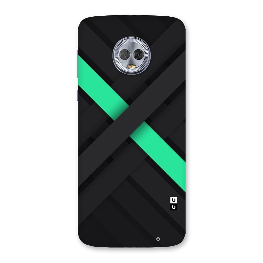 Green Stripe Diagonal Back Case for Moto G6 Plus